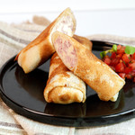 Блинчики с ветчиной и сыром/ Pancakes with Ham & Cheese